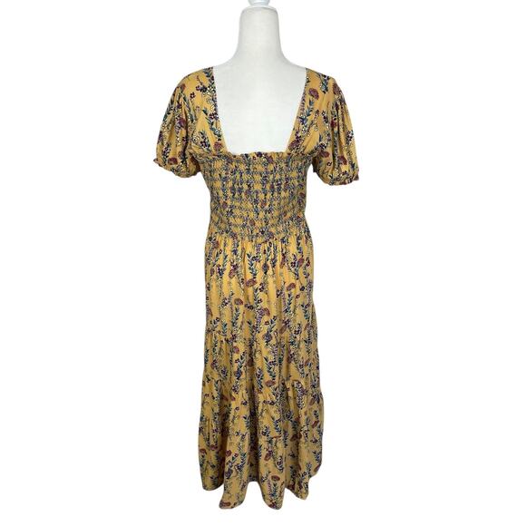 The Pyramid Collection Smocked Floral Midi Dress Large Cottage Whimsy Ethereal - Picture 5 of 9